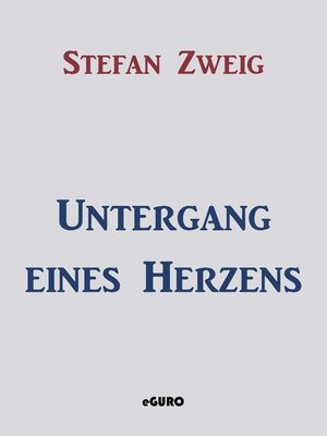 cover image of Untergang eines Herzens